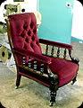 Victorian deep-buttoned open armchair
